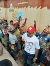 The poor women rejoicing after receiving support