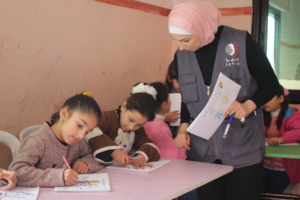 Teacher Raghad in class - Homs