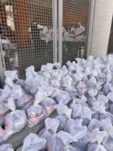 Part of the 1,600 food parcels prepared