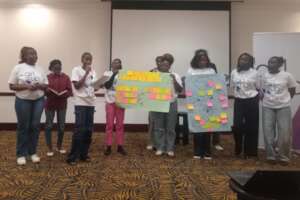 Students presenting their ideas to the group