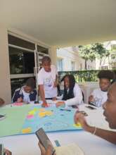 Girls developing ideas to address challenges