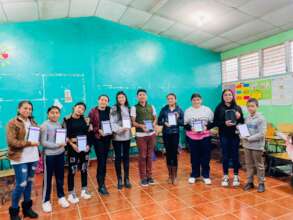 Youth using technology in the classroom