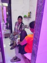SW supports one of the rescued victims.