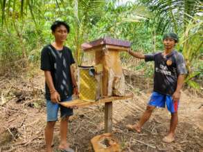 One completed beehive in Tangkit