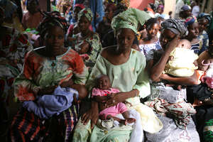 Mothers and babies at the Hope Center Clinic