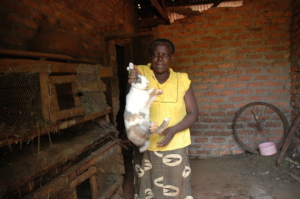 Mildred holding mother of the 2 bunnies