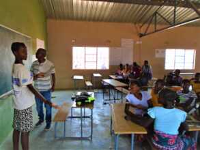 Girls returning to school at Chisyabulungu Primary
