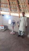 Solar Panels now run pedestal fan and lightbulb!