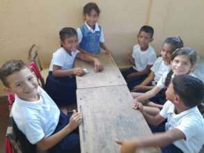 At school and happy!