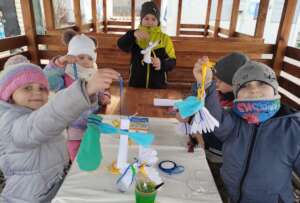 Angels crafted by children on Remembrance Day