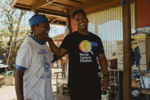 Local chef Charles (right) cooked meals in Hawai'i
