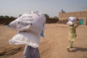 Distributing Food Kits to residents in Pakistan