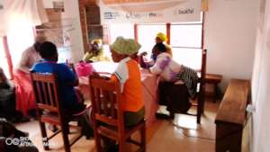 Refugee women in a meeting at our offices