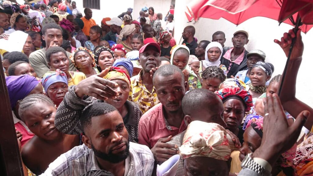 Briefing refugees at the offices in Uvira