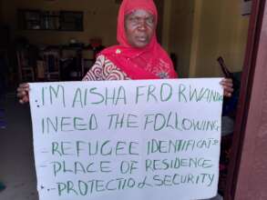 Aisha has been in DRC since 1994 but has no ID