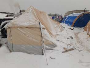 Destructed Refugee Tents Due To Snowstorm
