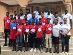 Students & Teachers Celebrating Flag Day