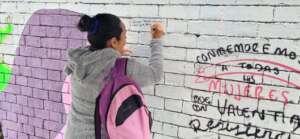 Awareness mural created by children in Bogota