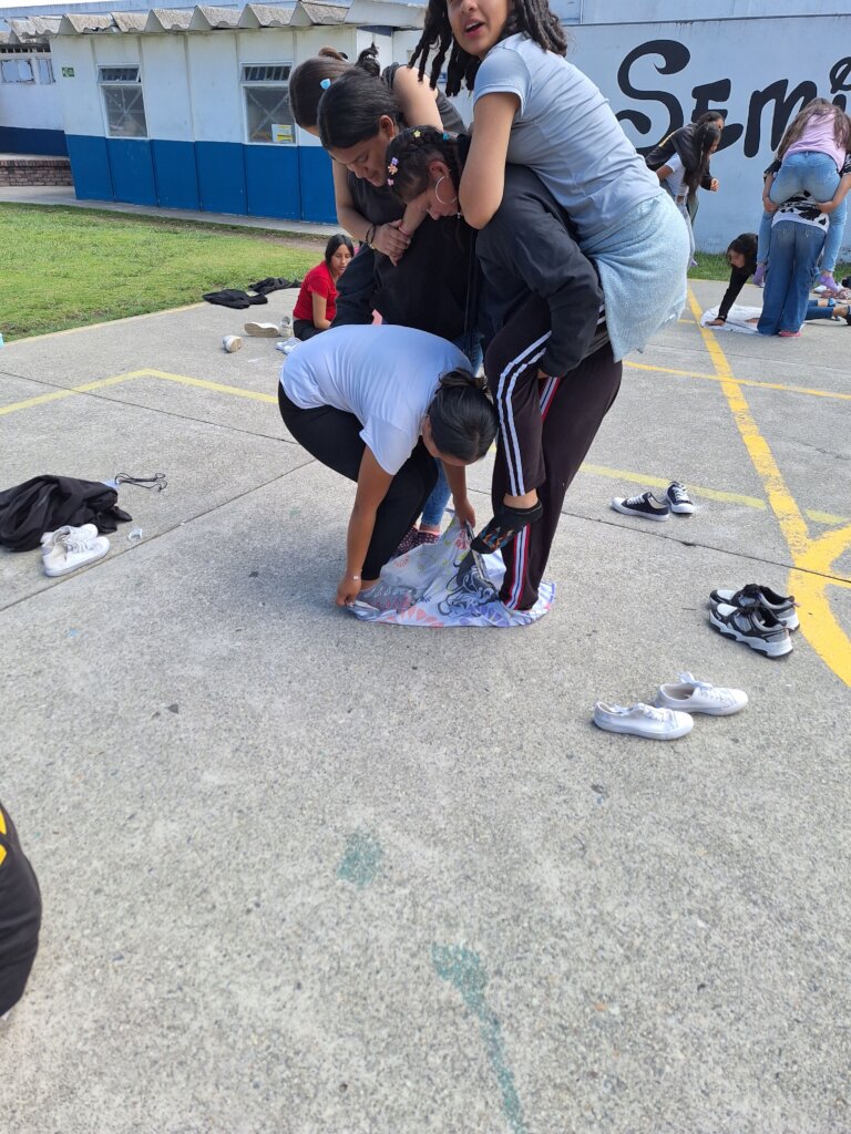 Children participating in team-building workshops