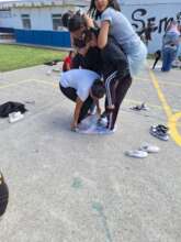 Children participating in team-building workshops