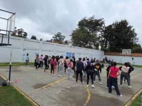 Children participating in team-building workshops