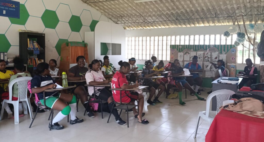 Girls in a workshop on prevention of exploitation