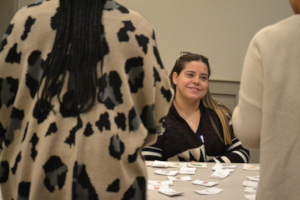 Alejandra Dominguez facilitates Hunger Simulation