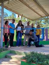 Cutting the ribbon