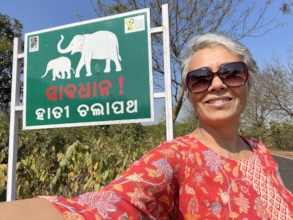 A Selfie with our Road Signage in Odisha