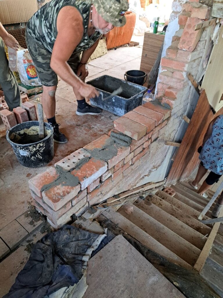working on the house for couple that lost theirs