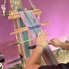 Using a Back Loom to hand weave