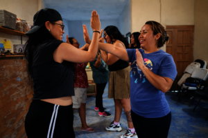 Self- defense workshop in action
