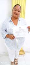 Woman graduated of food handling program