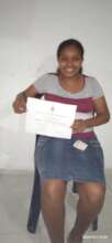 Woman graduated of food handling program