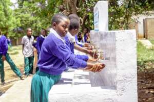 HAND WASHING STATION IN KRELUU SECONDARY SCHOOL