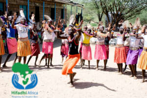 Pokot youth performing cultural songs