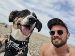 Sam living his best life in the UK