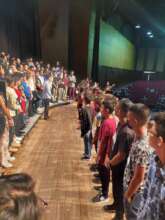 Rehearsal for their first great hall concert