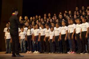 The children choir during the first concert