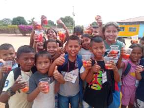 Enjoying their snacks during break time