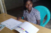 One solar light for children reading into forest