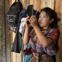 Child Watching Solar Installation