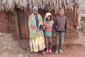 A Widowed grandmother with her grandchildren