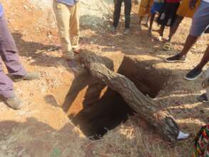 Dry well with a depth of 9 m