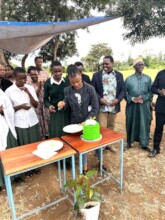 A birthday cake prepared for tree planting
