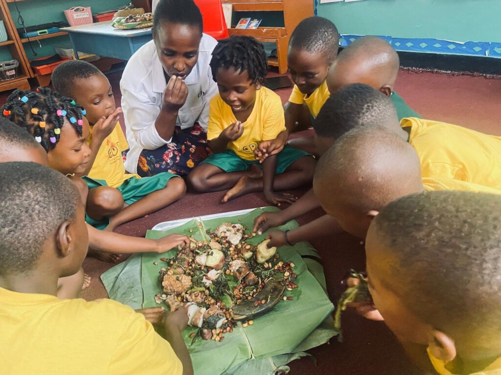 Enjoy their own food they prepared