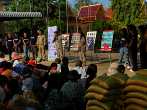 Handing out your donations in Cambodia