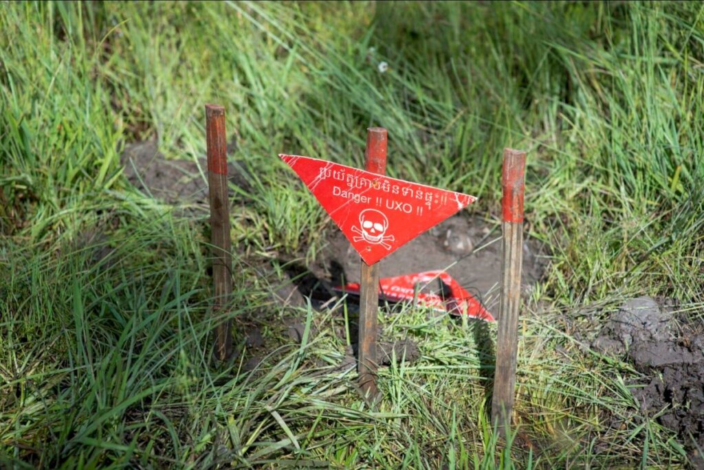 Area of danger marked out