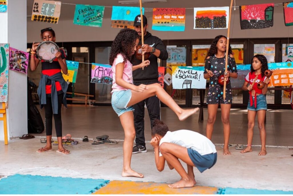 Students in capoeira class.