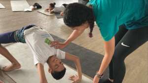 Students in yoga class